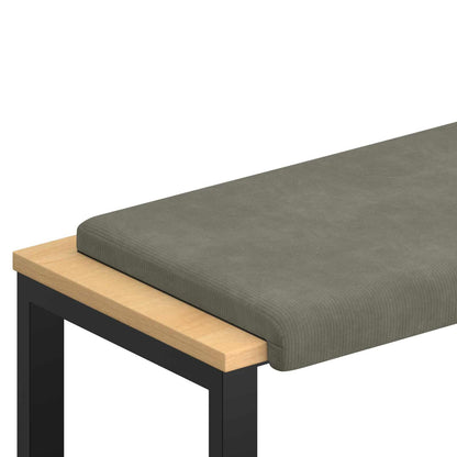 Bench Cushion Corduroy Light Grey Depth 35 cm