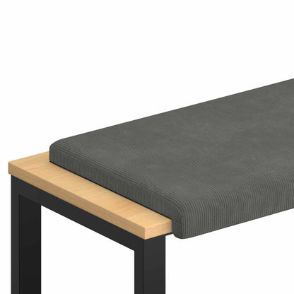 Bench Cushion Corduroy Dark Grey Depth 35 cm