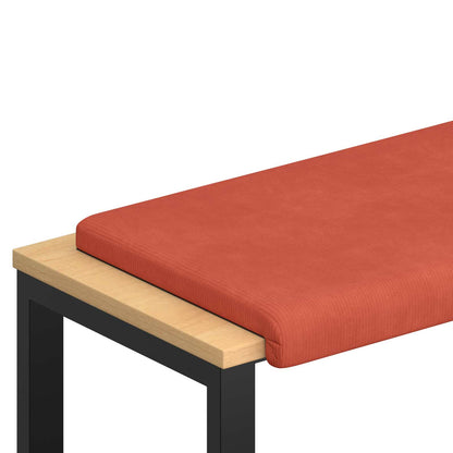 Bench Cushion Corduroy Red Orange Depth 35 cm