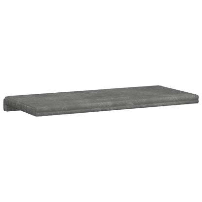 Bench Cushion Plush Corduroy Light Grey Depth 35 cm