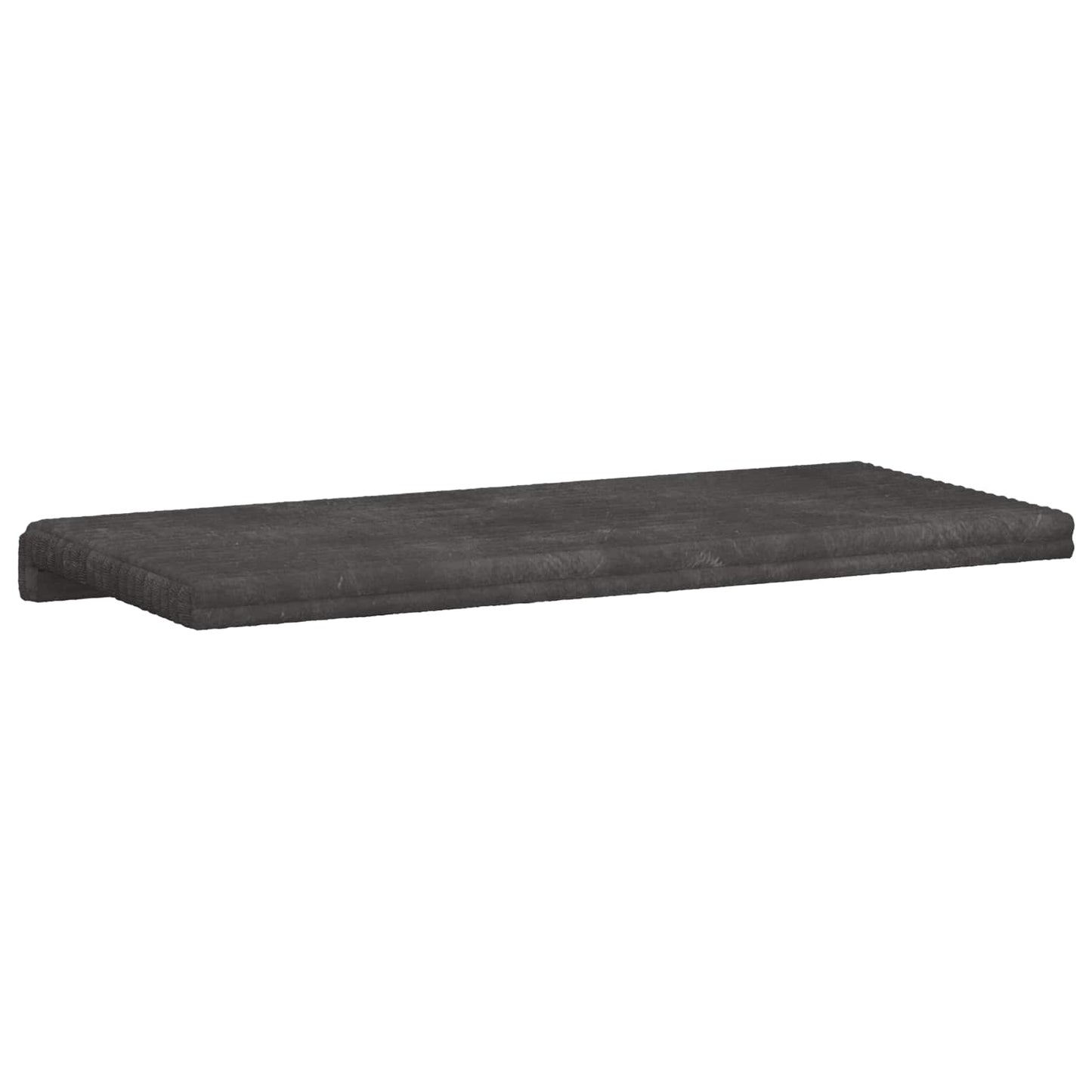 Bench Cushion Plush Corduroy Dark Grey Depth 35 cm