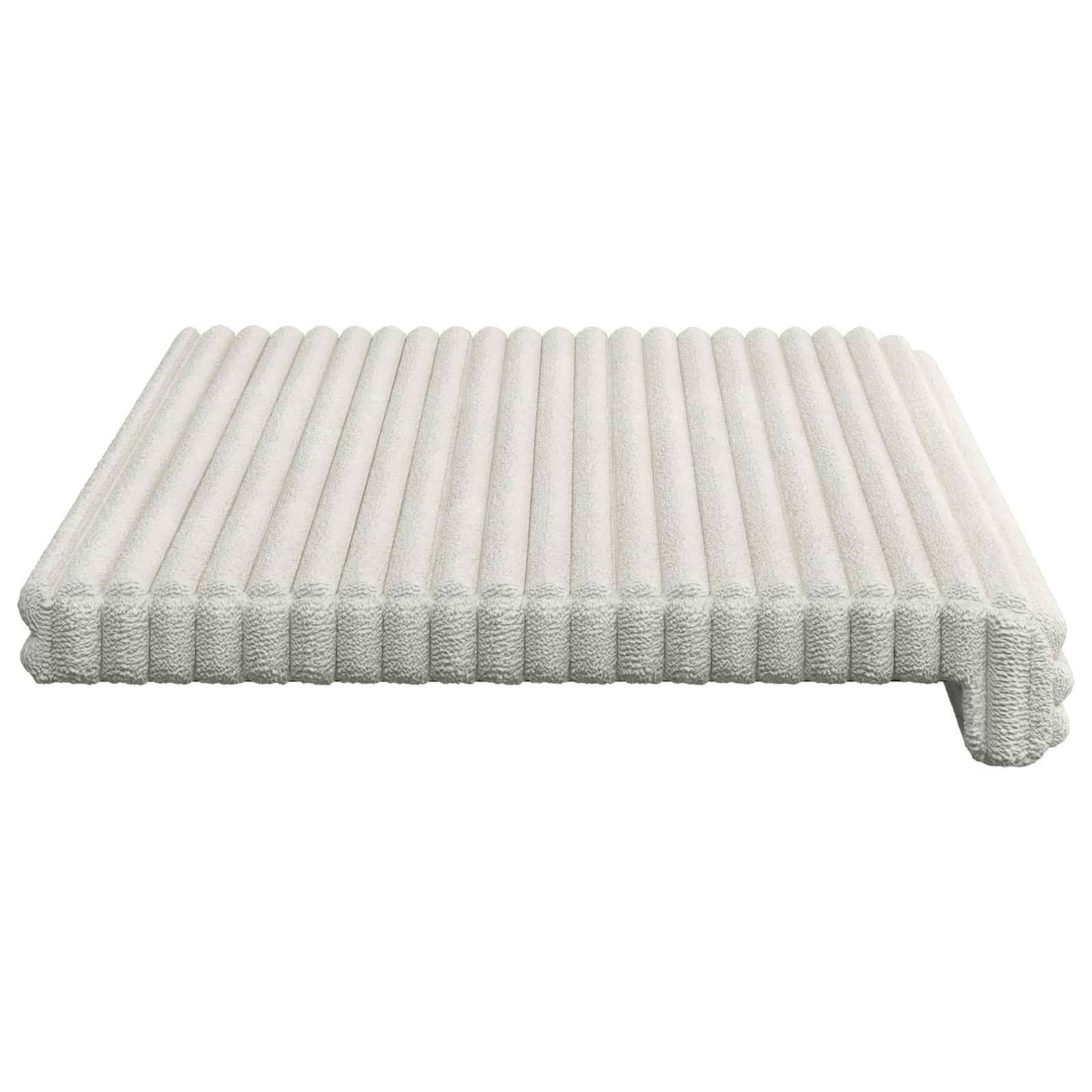 Bench Cushion Plush Corduroy Cream Depth 35 cm