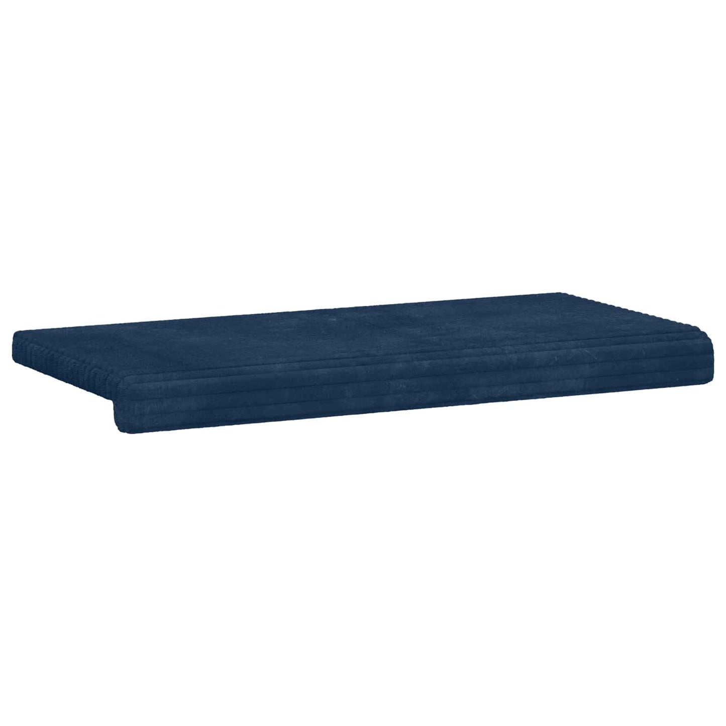 Bench Cushion Plush Corduroy Navy Blue Depth 35 cm