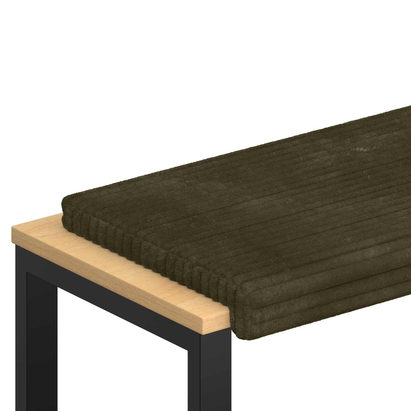 Bench Cushion Plush Corduroy Green Depth 35 cm