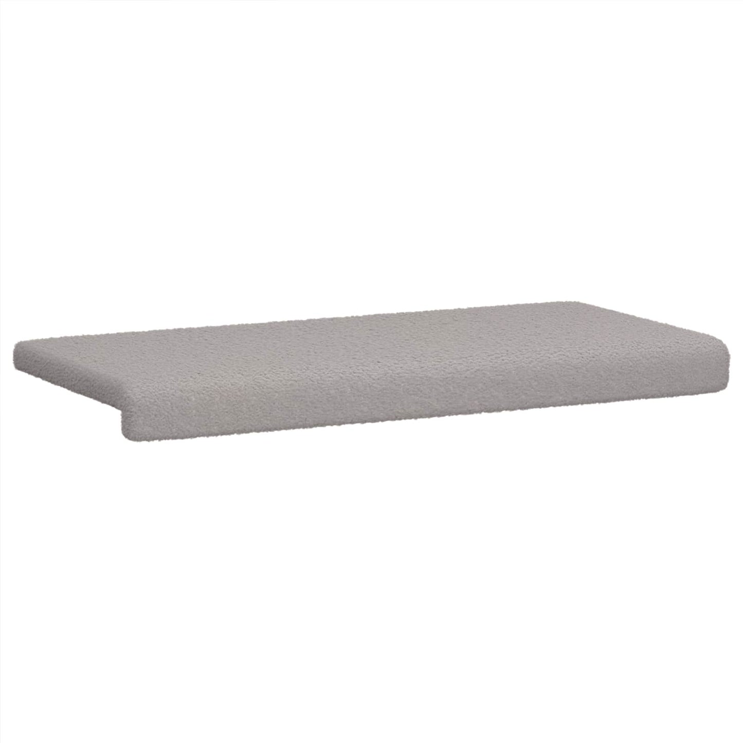 Bench Cushion Sherpa Fabric Light Grey Depth 35 cm