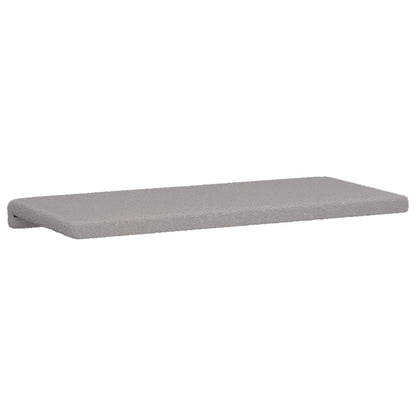 Bench Cushion Sherpa Fabric Light Grey Depth 35 cm