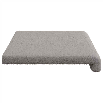 Bench Cushion Sherpa Fabric Light Grey Depth 35 cm