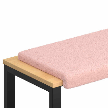 Bench Cushion Sherpa Fabric Pink Depth 35 cm