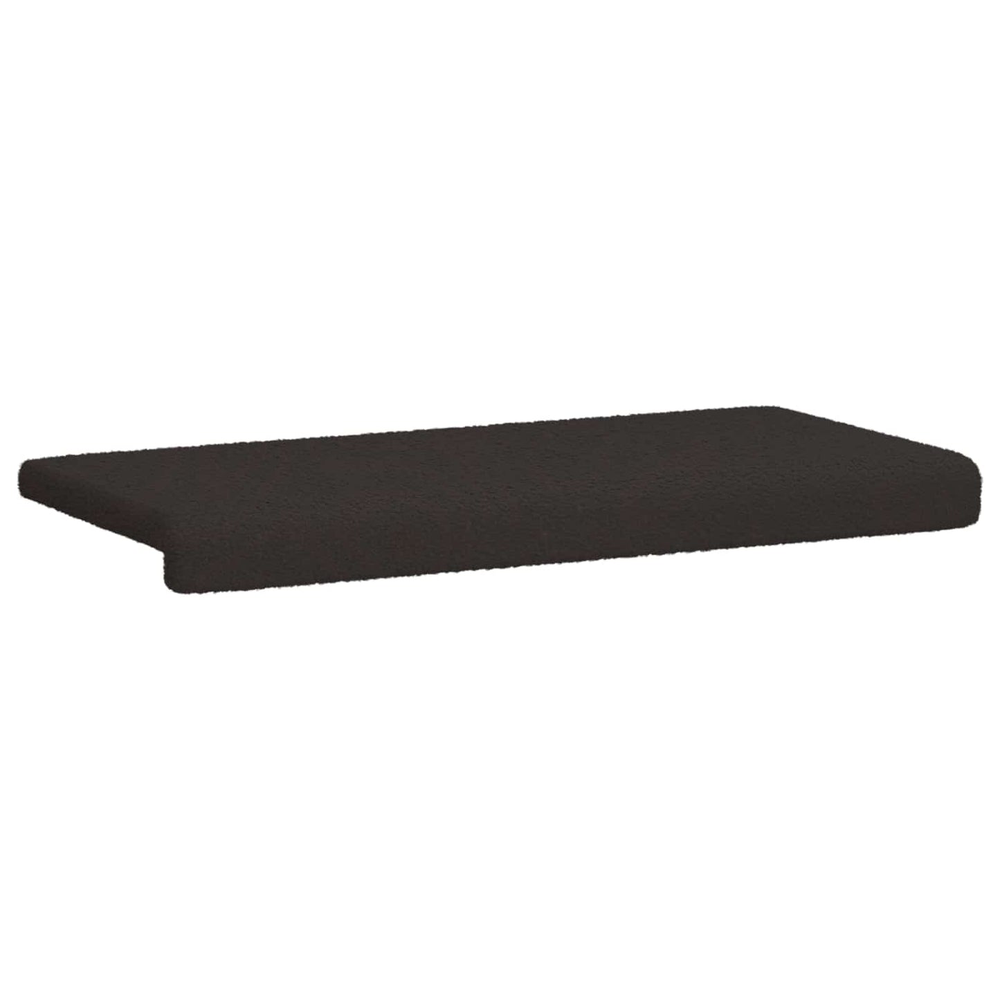 Bench Cushion Sherpa Fabric Black Depth 35 cm
