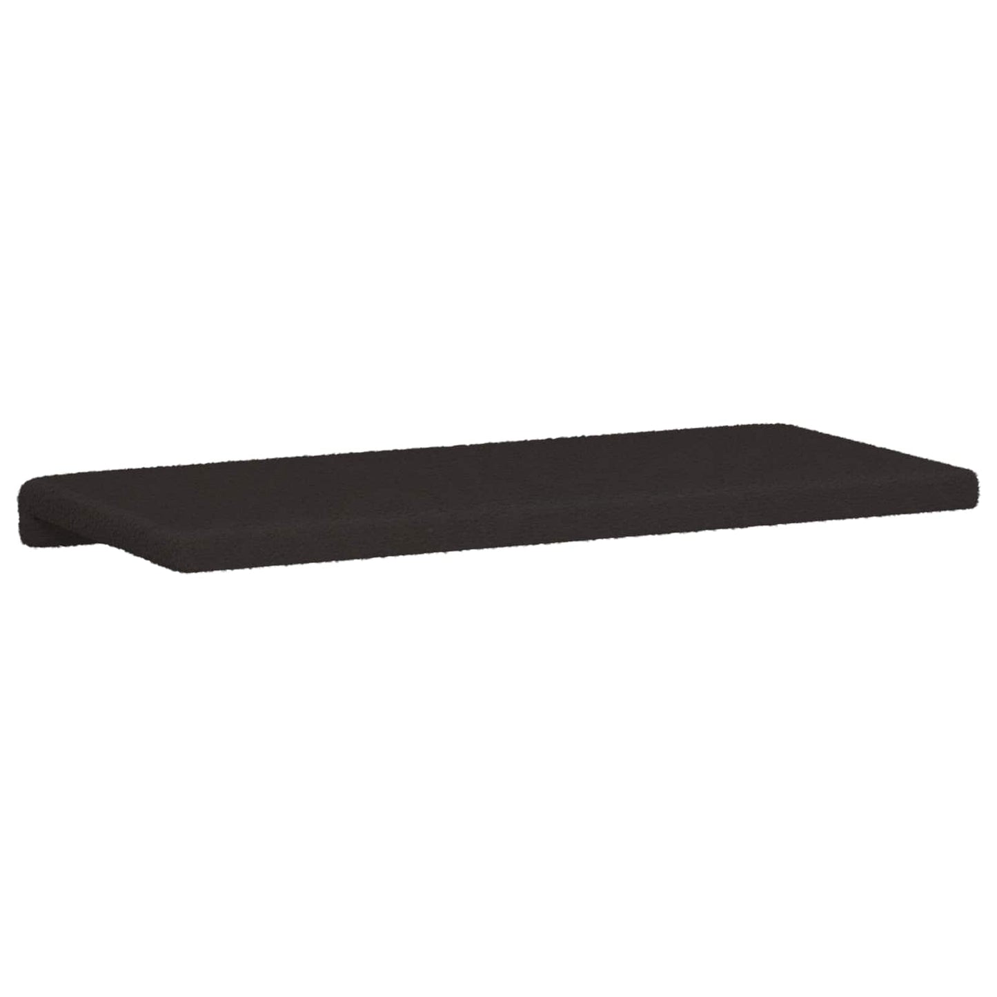 Bench Cushion Sherpa Fabric Black Depth 35 cm