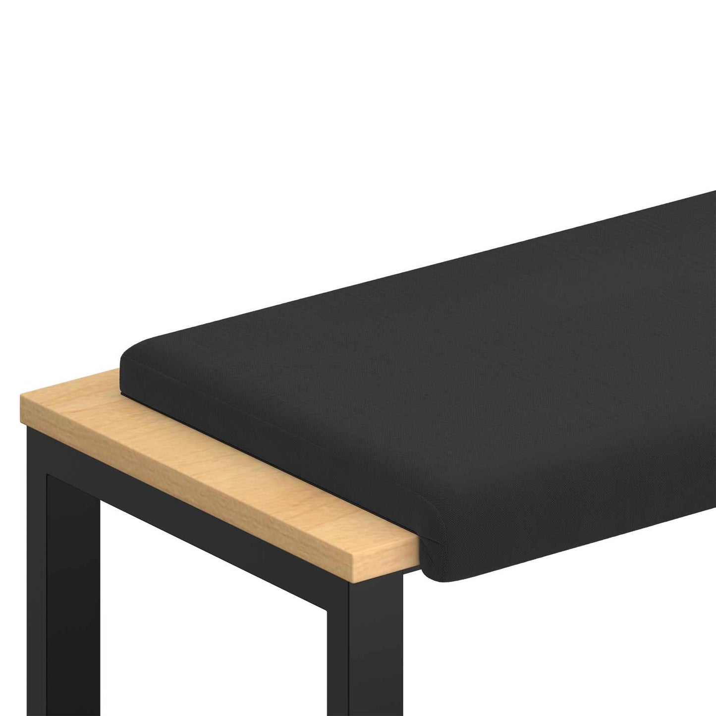 Bench Cushion Textured Velvet Black Depth 35 cm