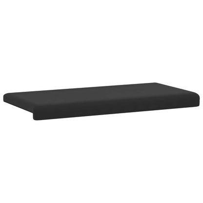 Bench Cushion Textured Velvet Black Depth 35 cm