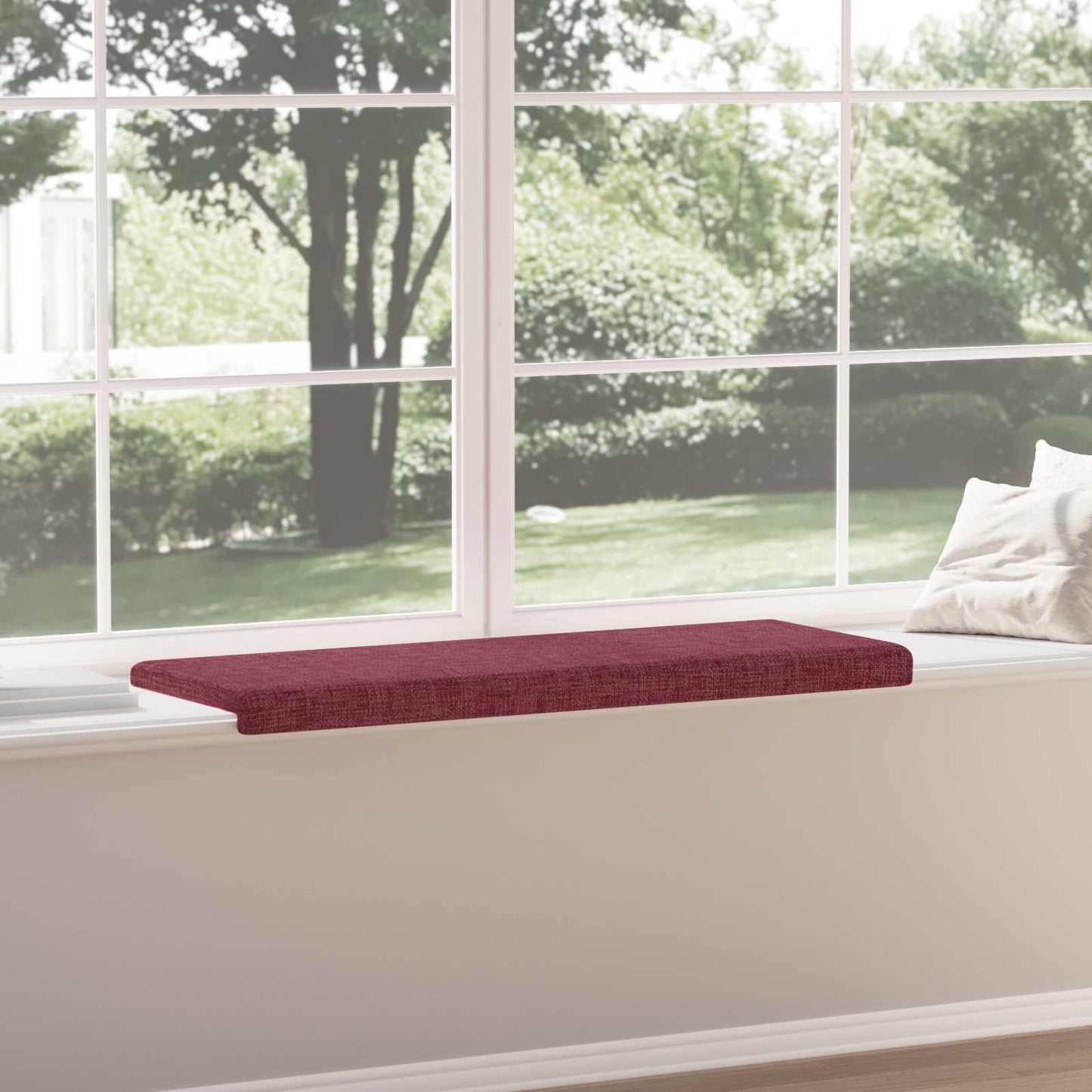 Bench Cushion Fabric Wine Red Depth 35 cm