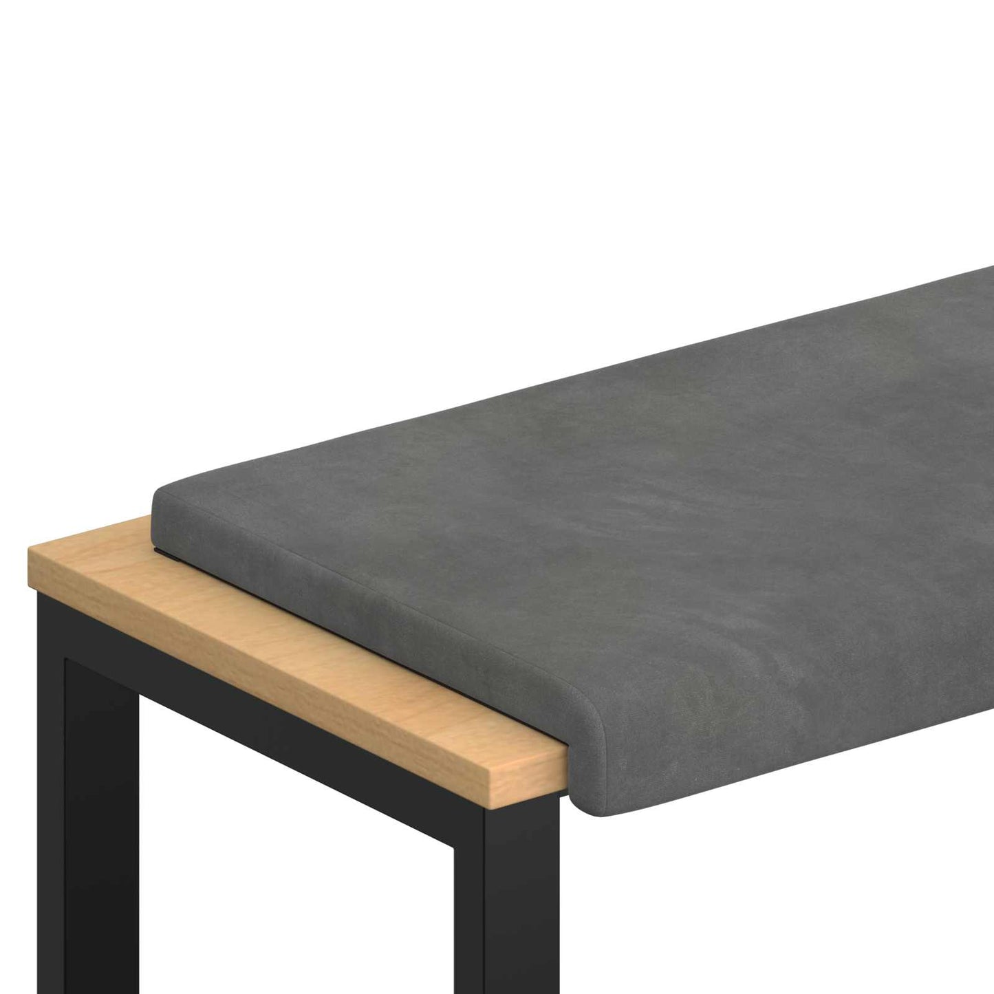Bench Cushion Velvet Dark Grey Depth 35 cm