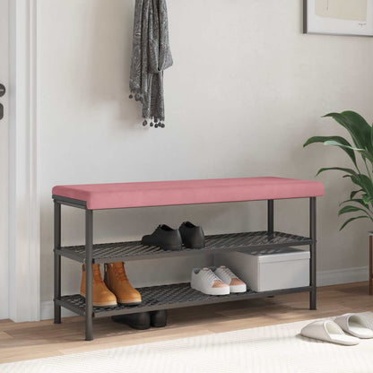 Bench Cushion Velvet Pink Depth 35 cm