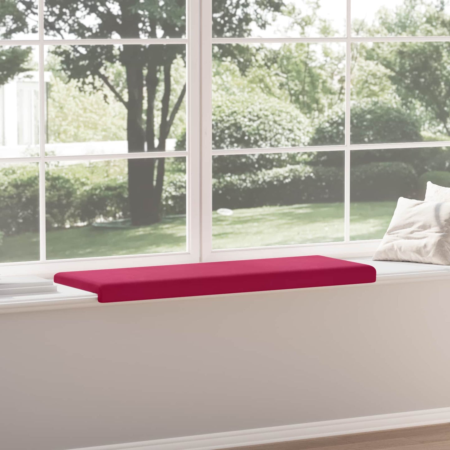 Bench Cushion Velvet Wine Red Depth 35 cm