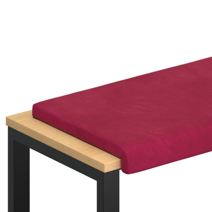 Bench Cushion Velvet Wine Red Depth 35 cm