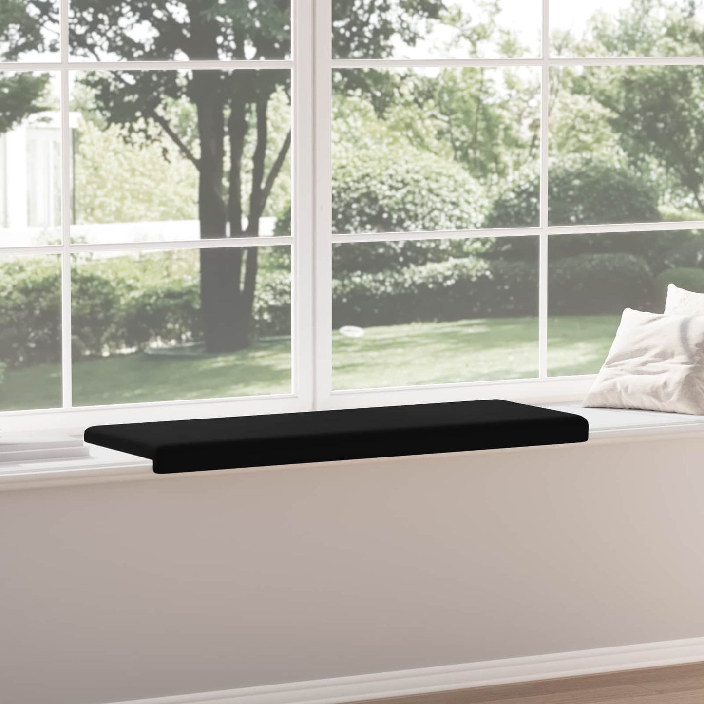 Bench Cushion Velvet Black Depth 35 cm