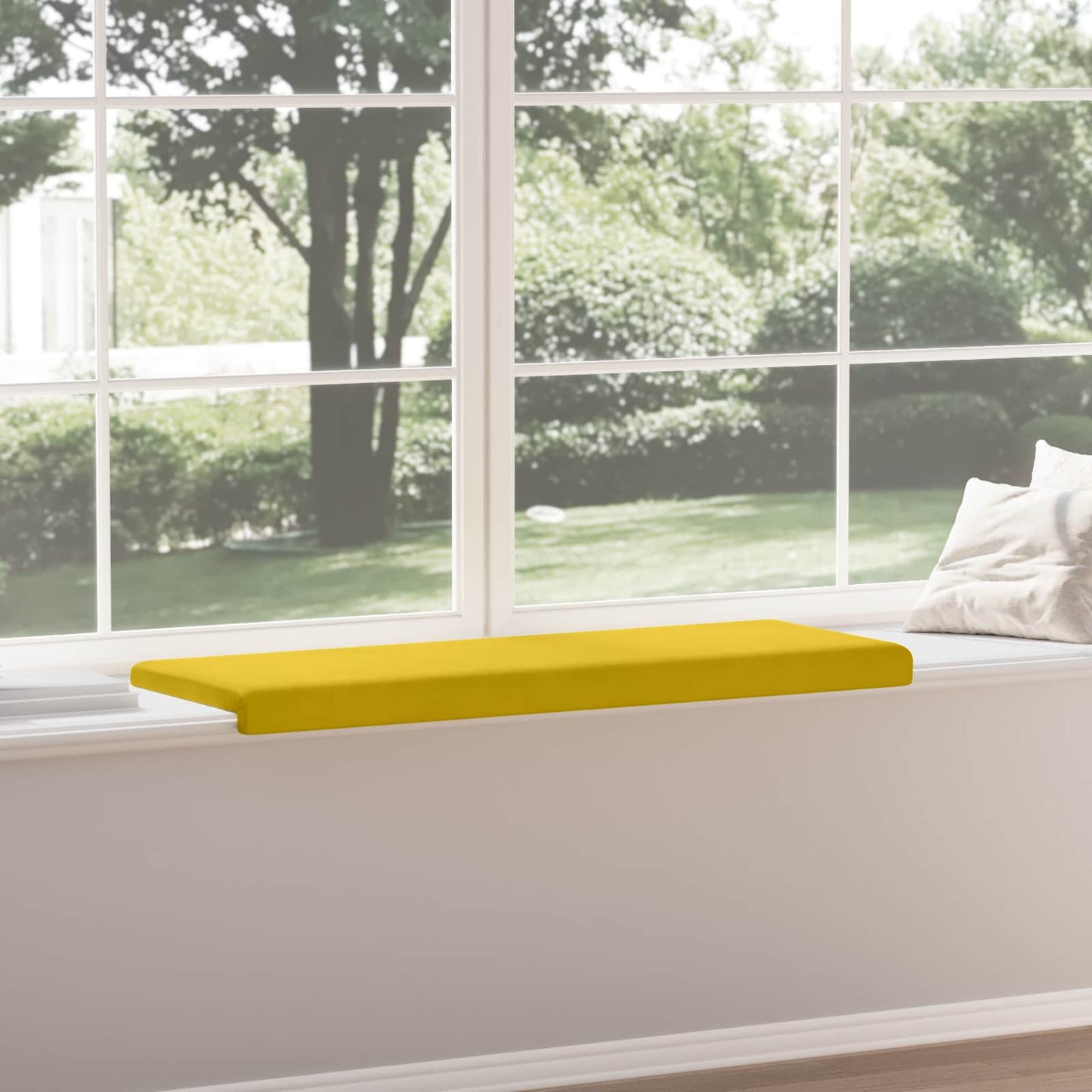 Bench Cushion Velvet Yellow Depth 35 cm