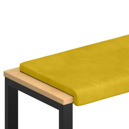 Bench Cushion Velvet Yellow Depth 35 cm