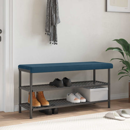 Bench Cushion Velvet Blue Depth 35 cm