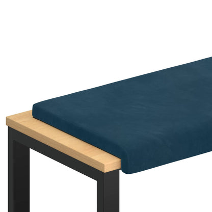Bench Cushion Velvet Blue Depth 35 cm