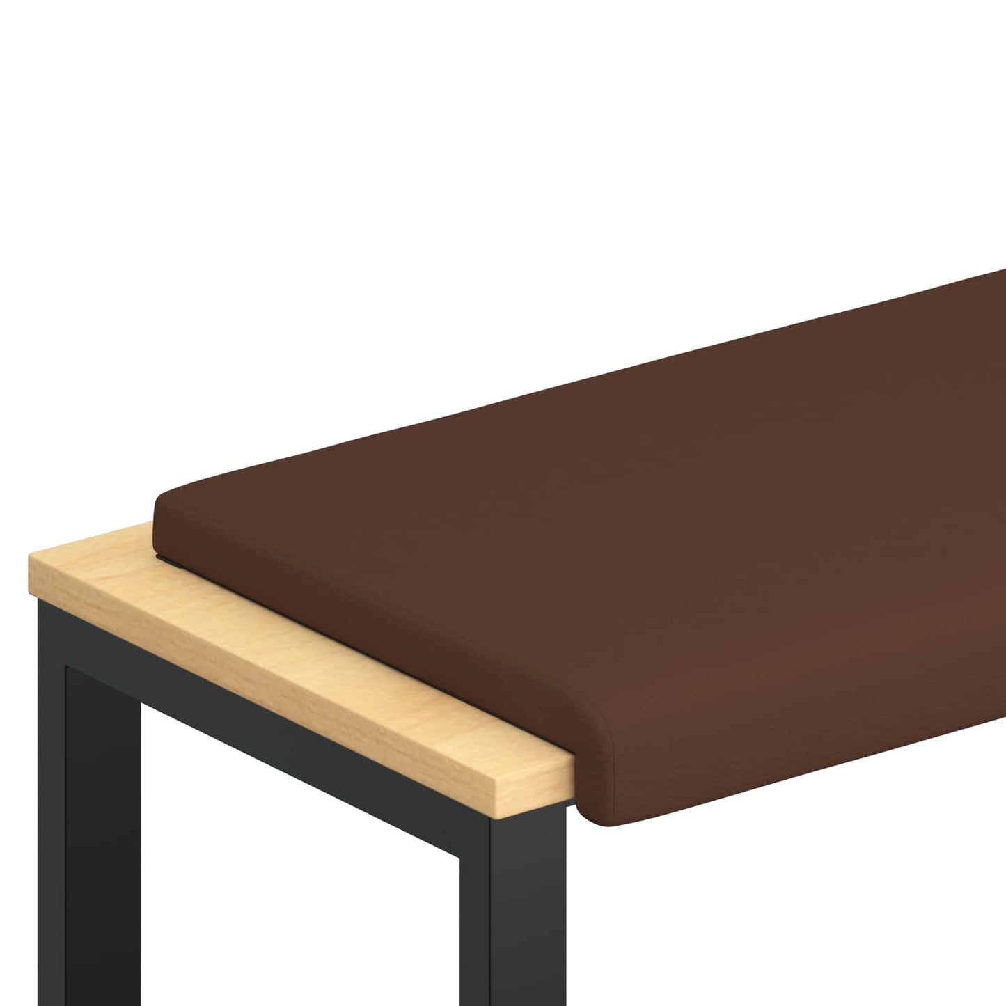 Bench Cushion Faux Leather Brown Depth 35 cm