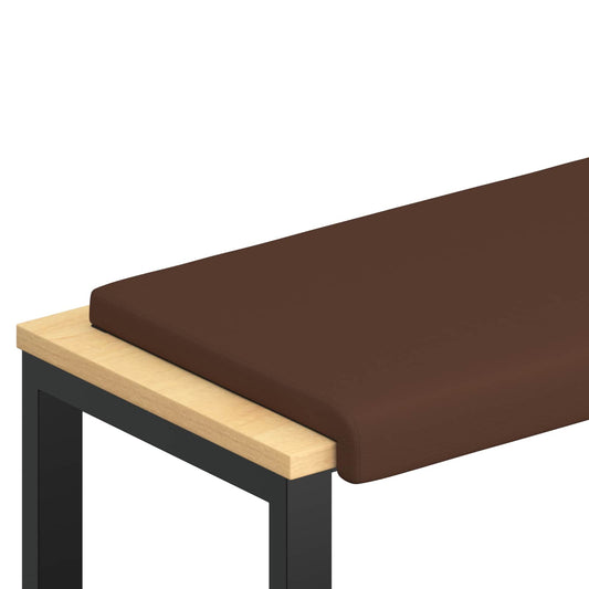 Bench Cushion Faux Leather Brown Depth 35 cm