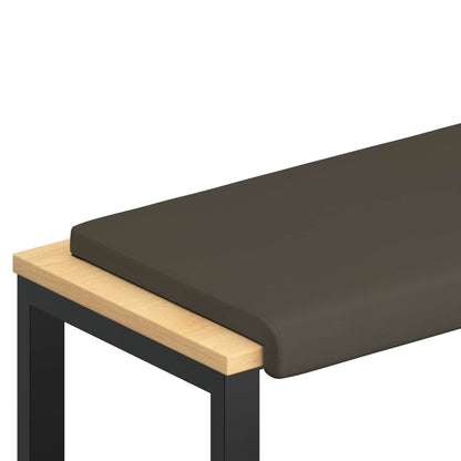 Bench Cushion Faux Leather Grey Depth 35 cm