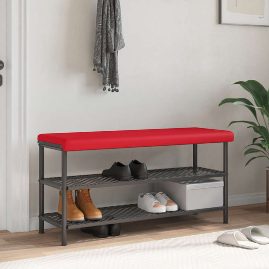 Bench Cushion Faux Leather Red Depth 35 cm
