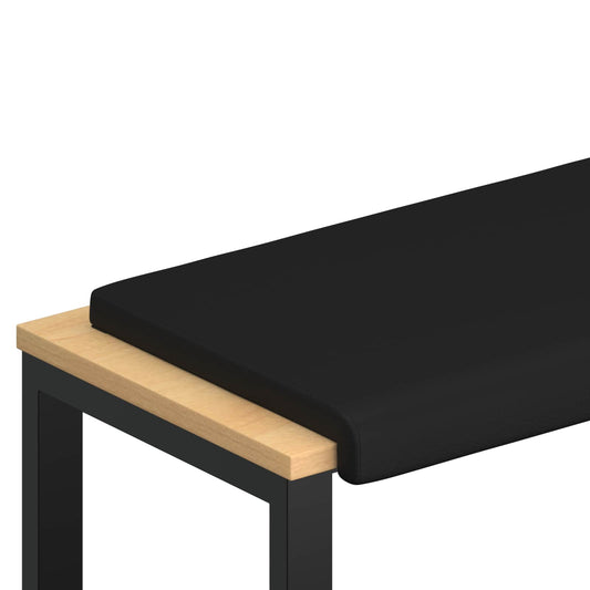 Bench Cushion Faux Leather Black Depth 35 cm