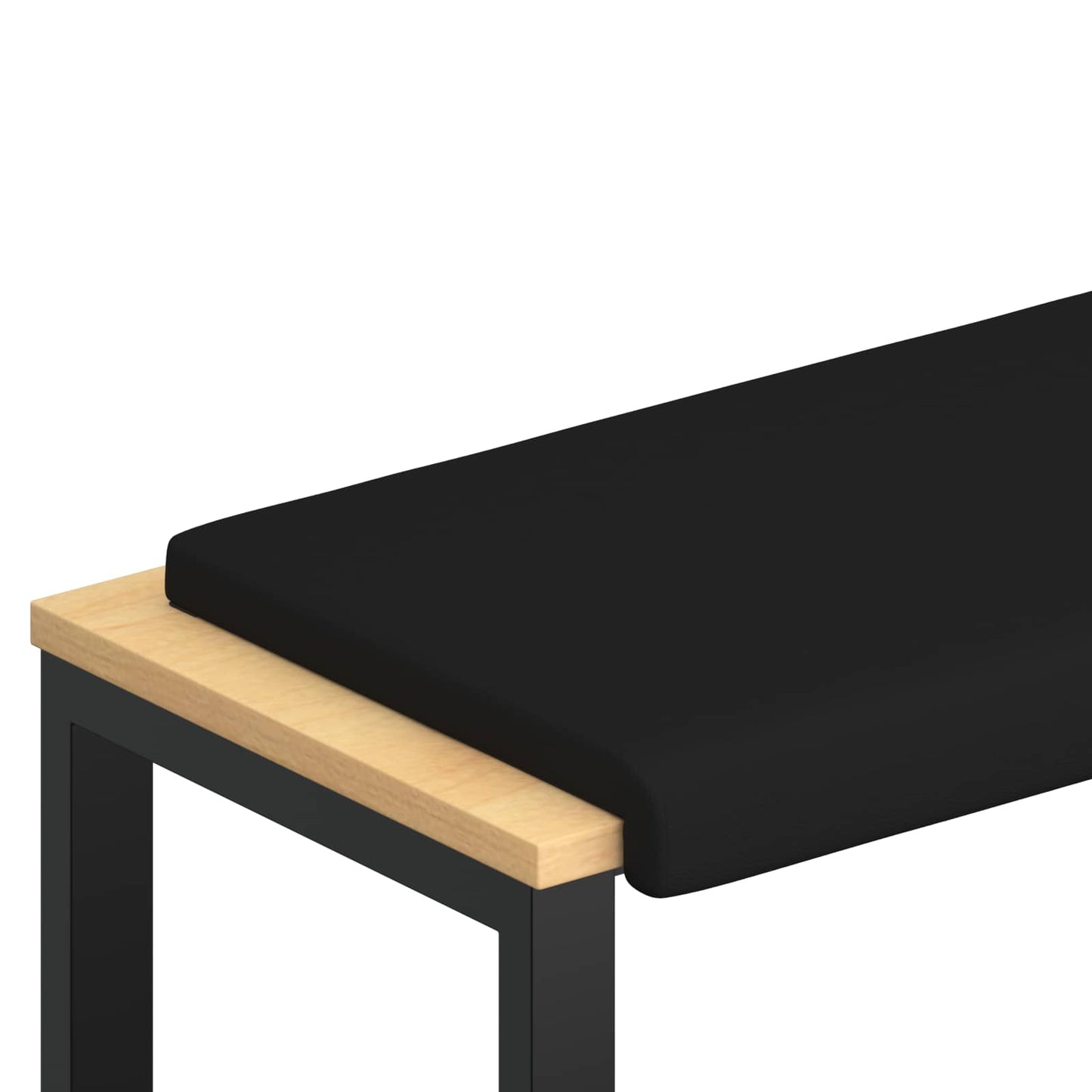 Bench Cushion Faux Leather Black Depth 35 cm