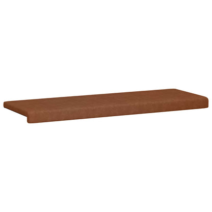 Bench Cushion Faux Leather Brown Depth 35 cm