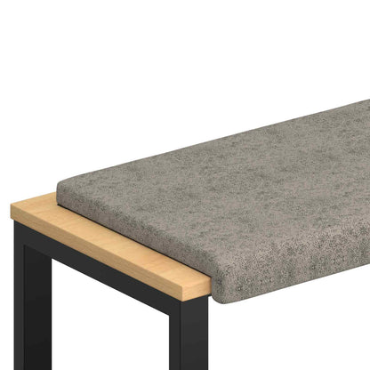 Bench Cushion Faux Suede Fabric Light Grey Depth 35 cm