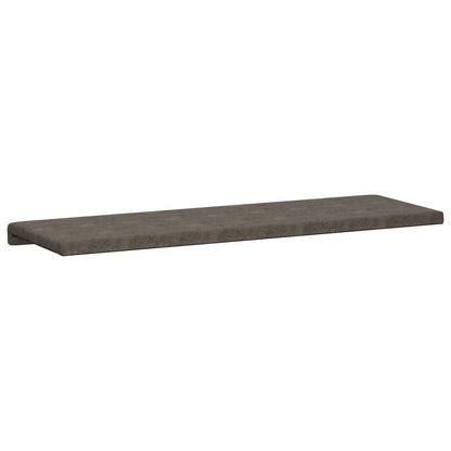 Bench Cushion Faux Suede Fabric Dark Grey Depth 35 cm