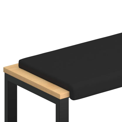 Bench Cushion Microfiber Black Depth 35 cm
