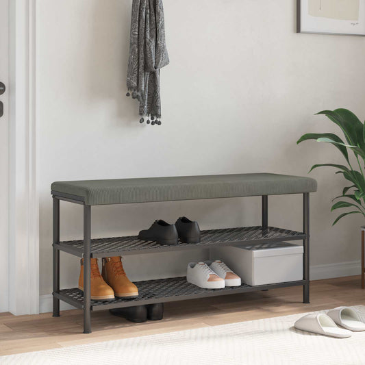 Bench Cushion Corduroy Light Grey Depth 35 cm