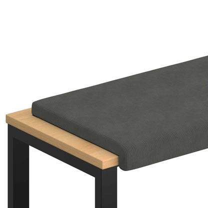 Bench Cushion Corduroy Dark Grey Depth 35 cm