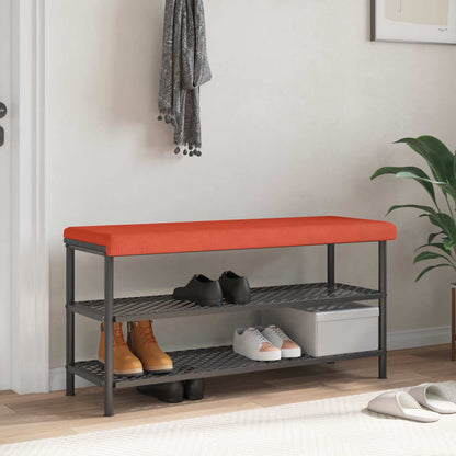 Bench Cushion Corduroy Red Orange Depth 35 cm
