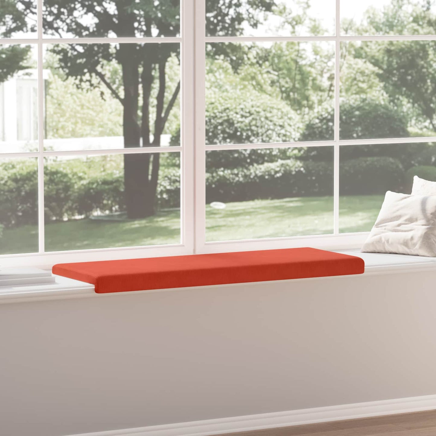 Bench Cushion Corduroy Red Orange Depth 35 cm