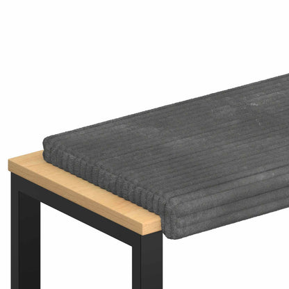 Bench Cushion Plush Corduroy Light Grey Depth 35 cm