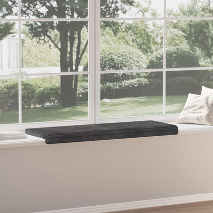 Bench Cushion Plush Corduroy Dark Grey Depth 35 cm