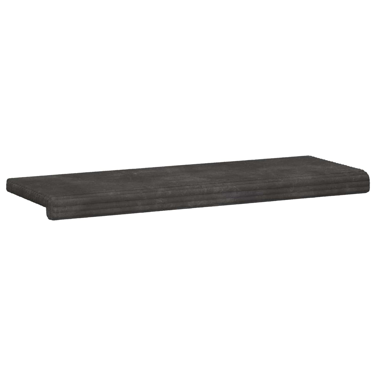 Bench Cushion Plush Corduroy Dark Grey Depth 35 cm