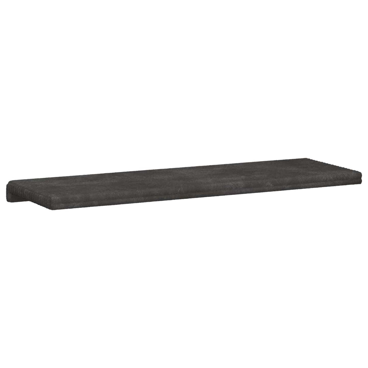 Bench Cushion Plush Corduroy Dark Grey Depth 35 cm