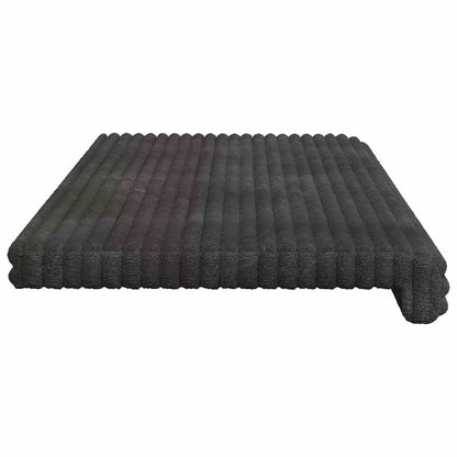Bench Cushion Plush Corduroy Dark Grey Depth 35 cm