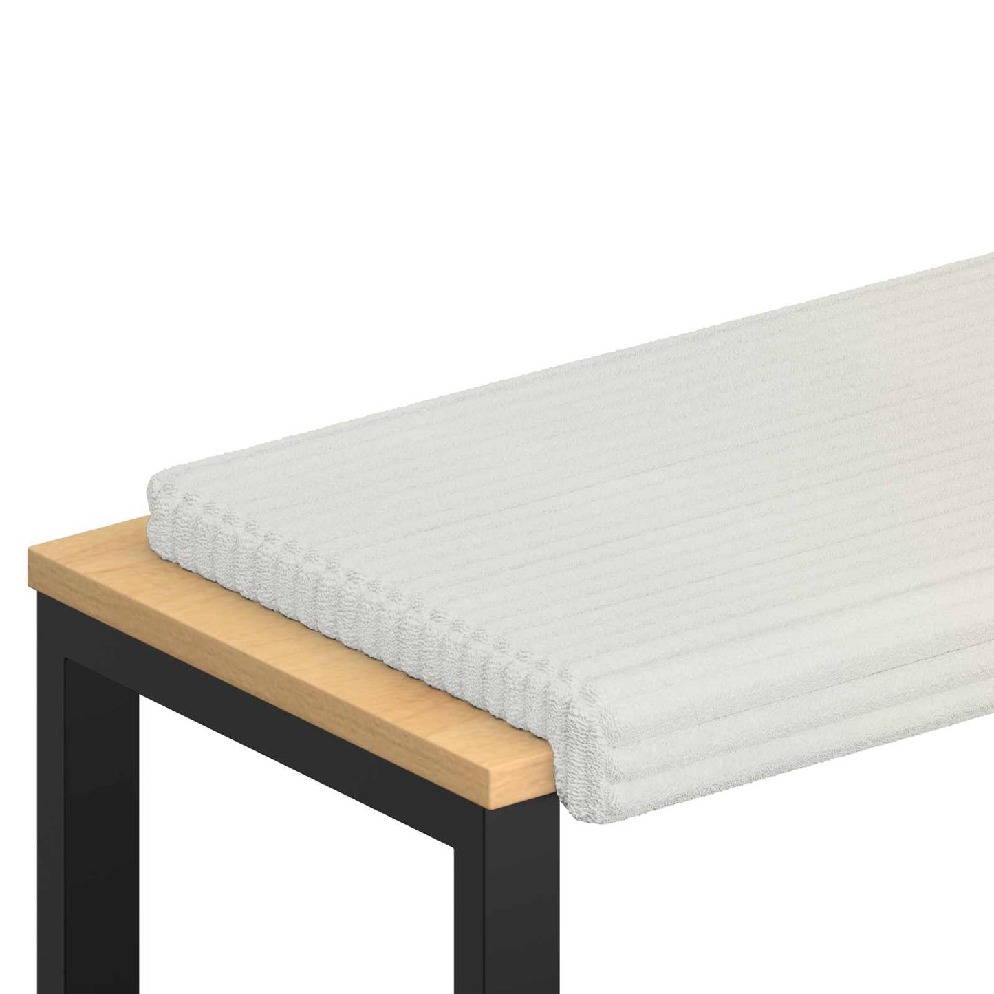 Bench Cushion Plush Corduroy Cream Depth 35 cm