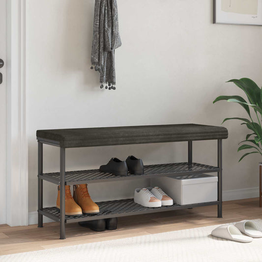 Bench Cushion Plush Corduroy Anthracite Depth 35 cm