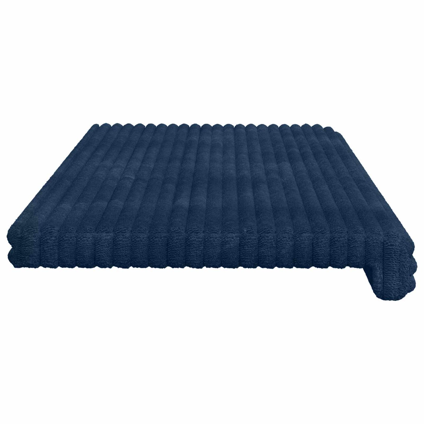 Bench Cushion Plush Corduroy Navy Blue Depth 35 cm