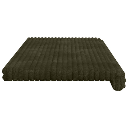 Bench Cushion Plush Corduroy Green Depth 35 cm