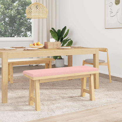 Bench Cushion Sherpa Fabric Pink Depth 35 cm
